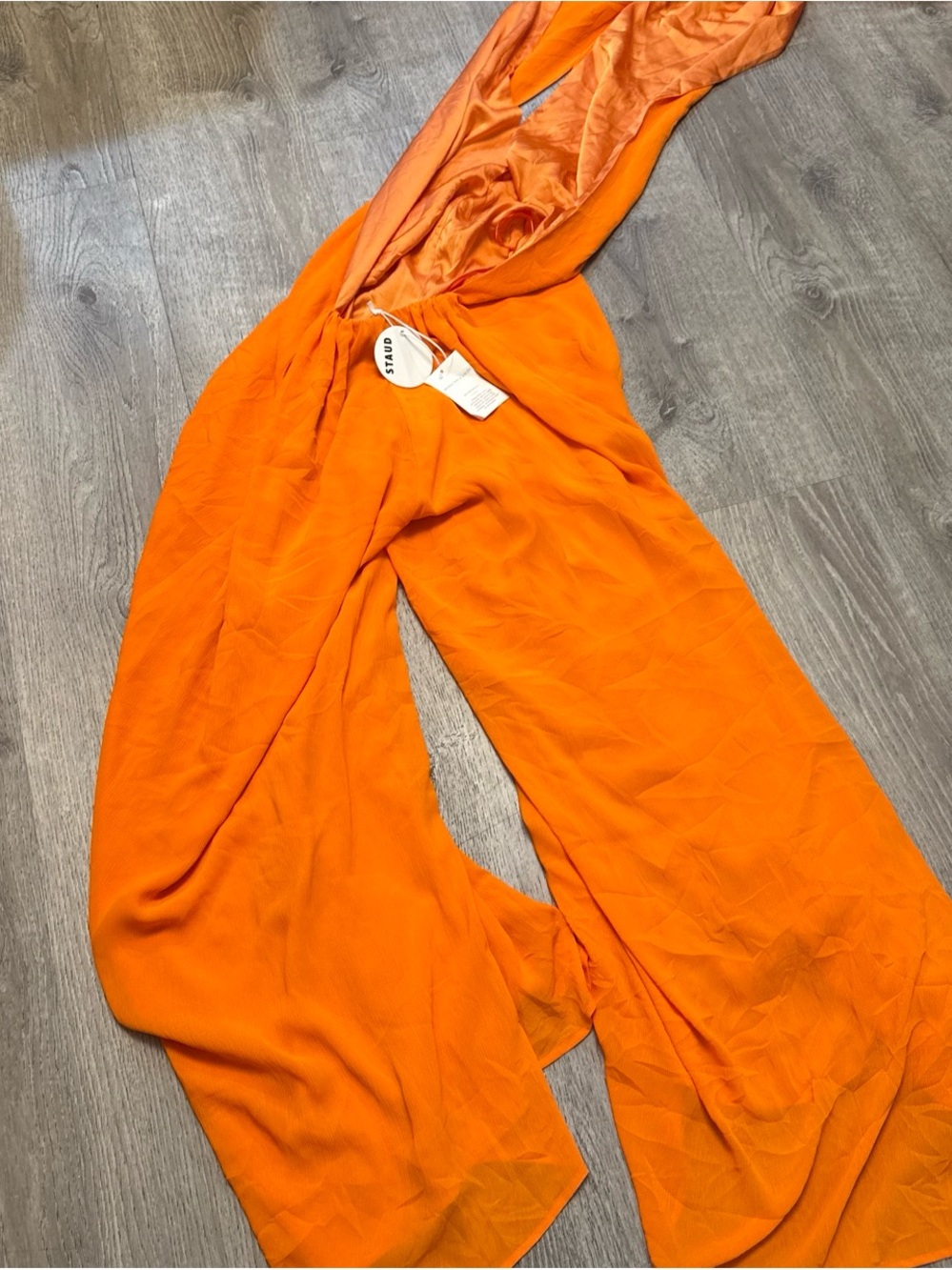 Staud Orange Lightweight Scarf - Vibrant Fashion Accessory